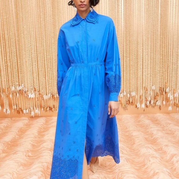NWOT Spring/Summer ‘24 Runway ULLA JOHNSON Adette Midi Dress in Cobalt XS $650